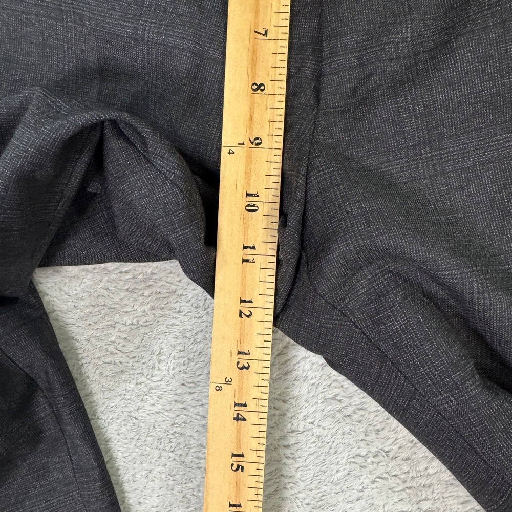 Banana Republic Mens 34x32 Suit Pants Charcoal Gray Plaid Flat Front Wool EUC - Picture 12 of 12